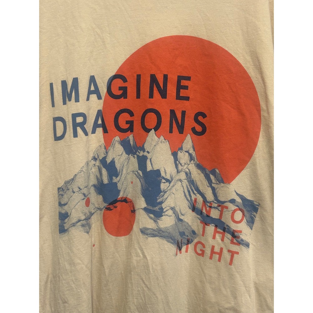 Imagine Dragons Into‎ The Night 2014 Tour T-Shirt Tan Mens Large Graphic Tee - Picture 3 of 7